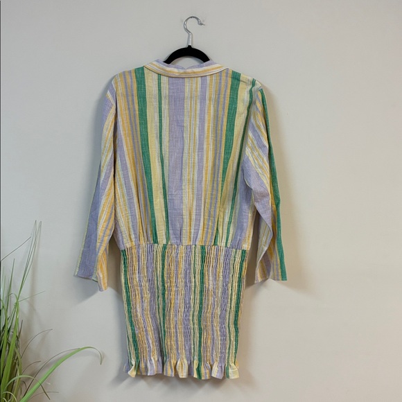 BNWOT Zara The Valery Pastel Striped Smocked Mini Dress size XXL - Picture 5 of 7